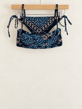 Ulla Johnson Zahara Bikini Top + Maria Bottoms Azure Size Small